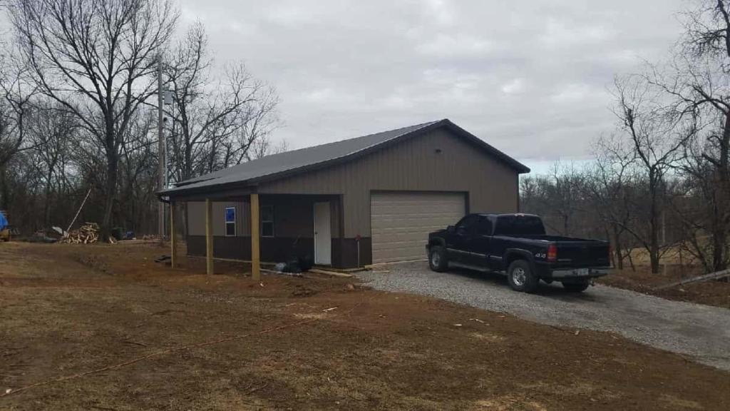 Post frame building exterior